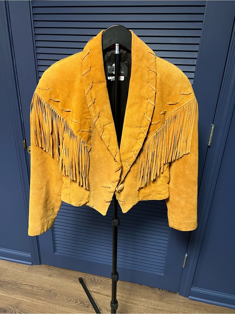 Vintage Suede Leather Fringe Jacket